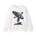 Space Explorer Crewneck Sweatshirt — Astronaut Silhouette with Planet Rings